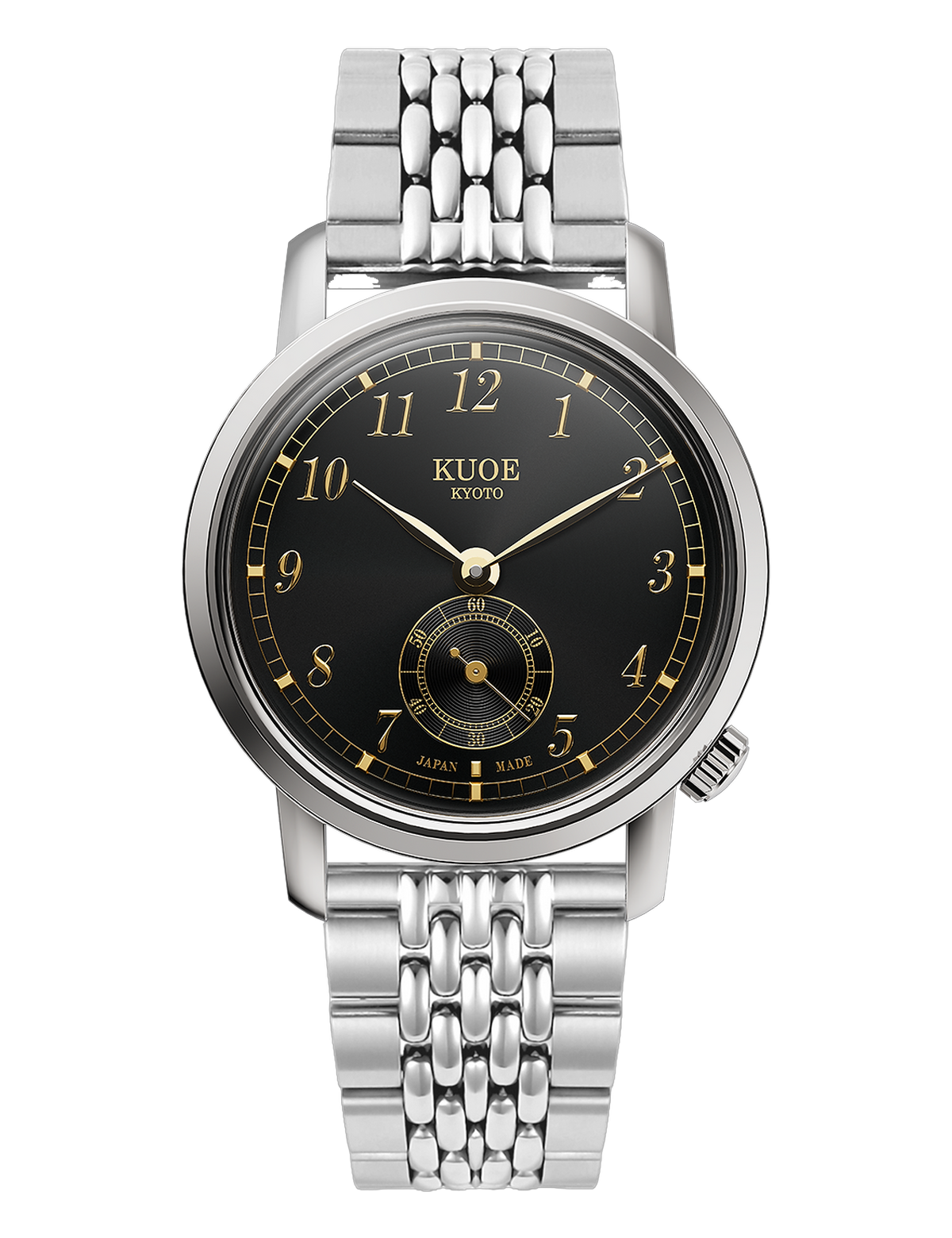 KUOE OLD SMITH 90-007 AUTOMATIQUE SILVER BLACK SILVER STAINLESS STEEL BRACELET