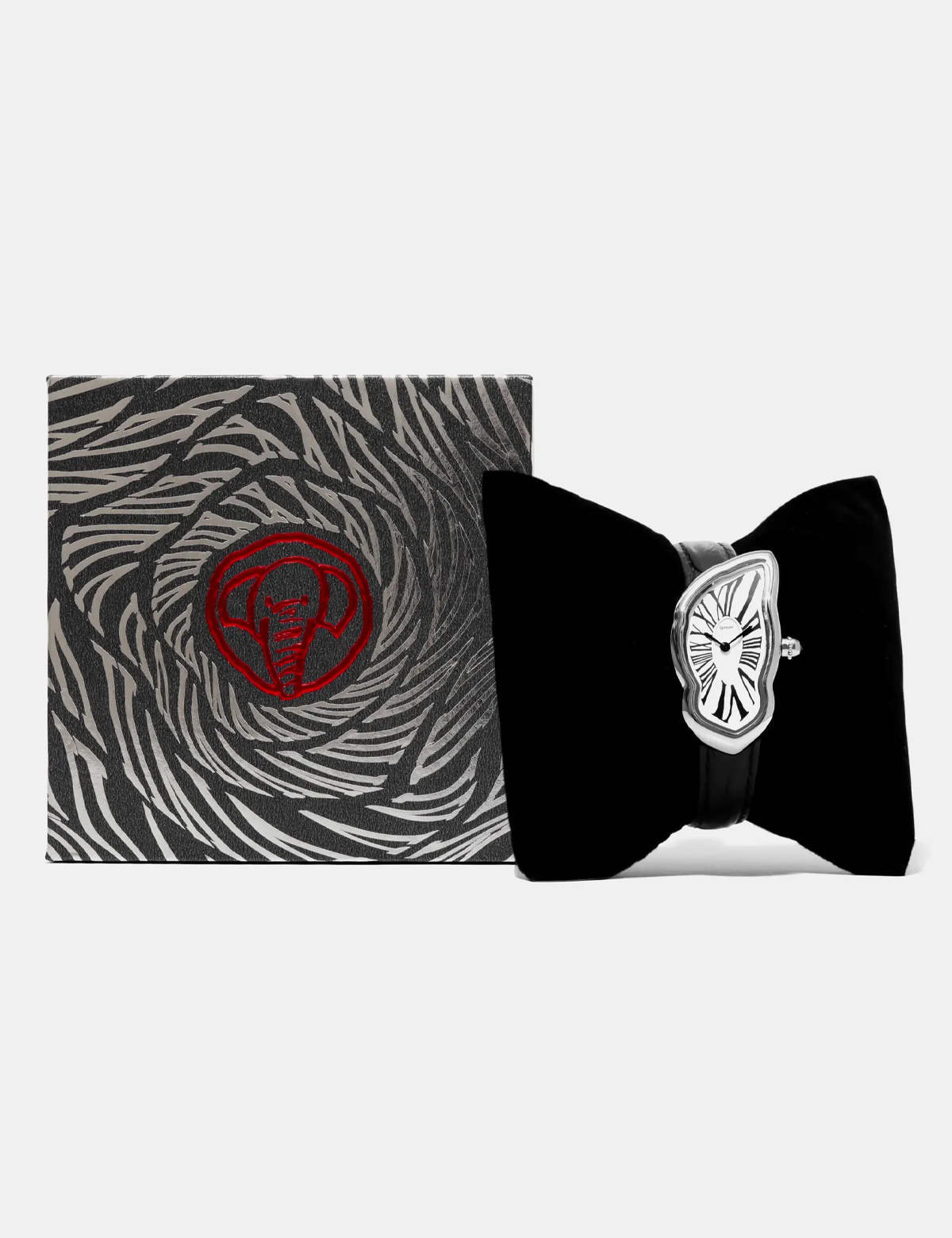 LAPHONT MELTING WATCH SMALL SILVER BLACK STRAP