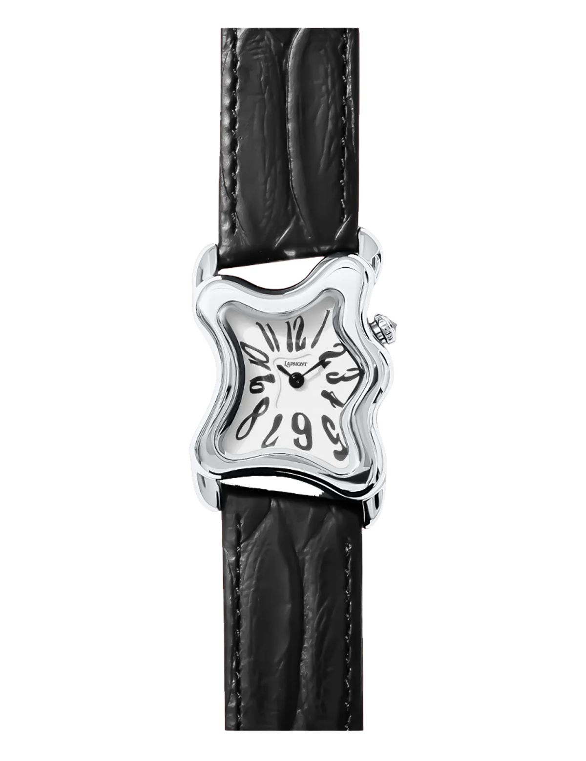LAPHONT OOBLONG WATCH SILVER BLACK STRAP