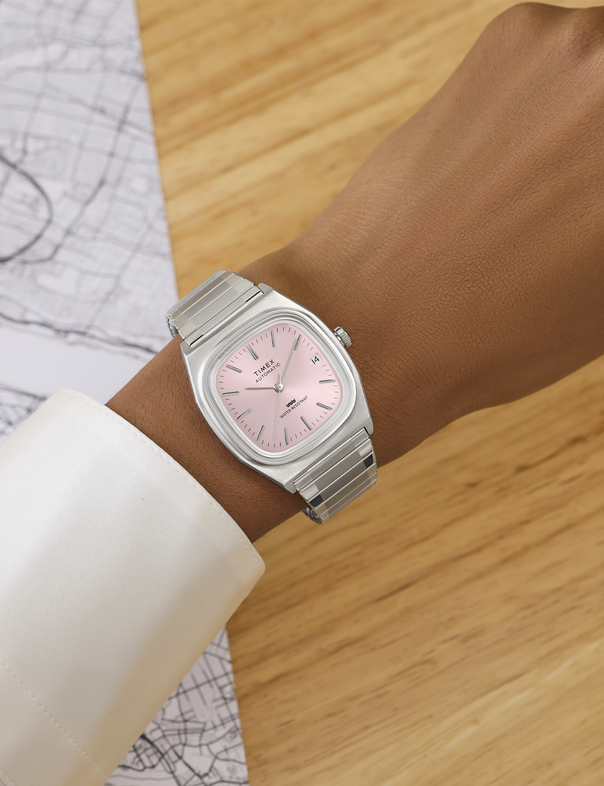 TIMEX AUTOMATIC 1983 E-LINE REISSUE 34MM PINK