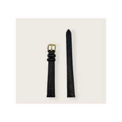 Strap Black leather 12mm gold buckle