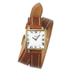 VAGUE WATCH CARRE DOUBLE LOOP YG/IVORY 25MM