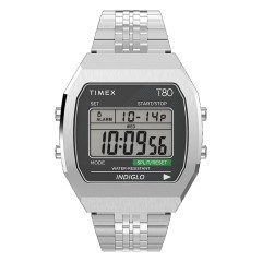 TIMEX 80 DIGITAL STAINLESS STEEL 36MM SILVER TW2V742