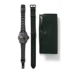 MONTRE VAGUE WATCH BLACK SUB STAINLESS STEEL AND NYLON BAND