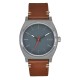 NIXON TIME TELLER LEATHER LT GUNMETAL / BASALT / SIENNA A13735195