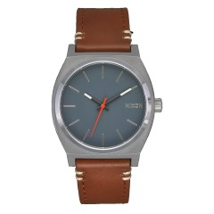 NIXON TIME TELLER LEATHER LT GUNMETAL / BASALT / SIENNA A13735195