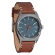 NIXON TIME TELLER LEATHER LT GUNMETAL / BASALT / SIENNA A13735195