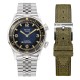 KUOE SOMBRERO 90-011 GRADATION NAVY LINEN TEXTURED DIAL JUBILEE BRACELET