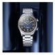 KUOE SOMBRERO 90-011 GRADATION NAVY LINEN TEXTURED DIAL FLAT-LINK BRACELET