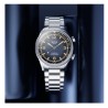 KUOE SOMBRERO 90-011 GRADATION NAVY LINEN TEXTURED DIAL FLAT-LINK BRACELET