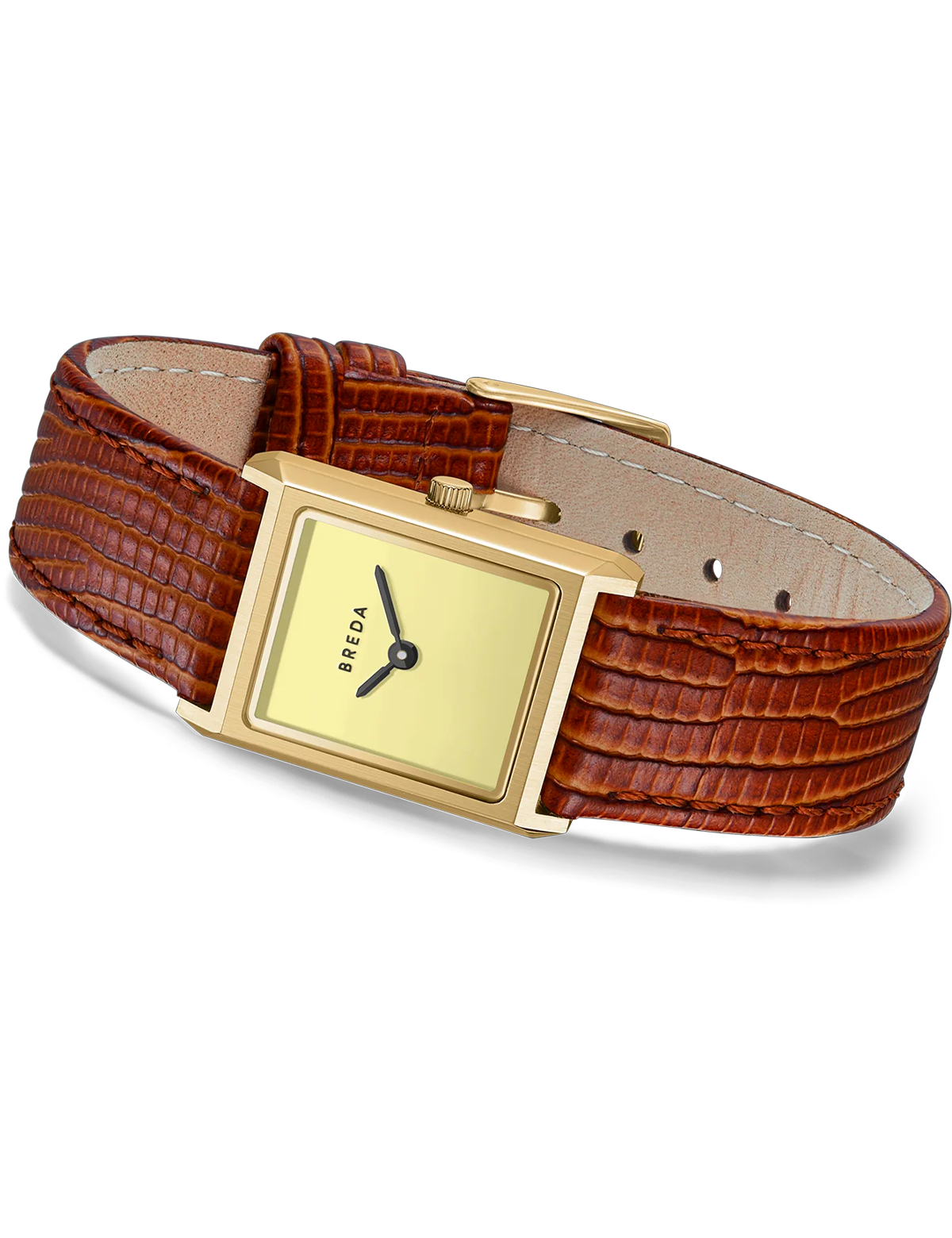 BREDA VIRGIL LIZARD GOLD BROWN CREAM