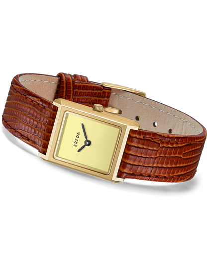 BREDA VIRGIL LIZARD GOLD BROWN CREAM