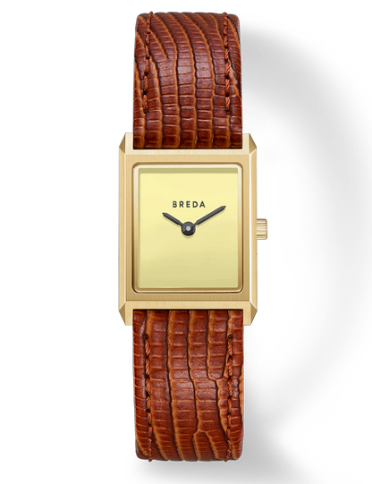 BREDA VIRGIL LIZARD GOLD BROWN CREAM