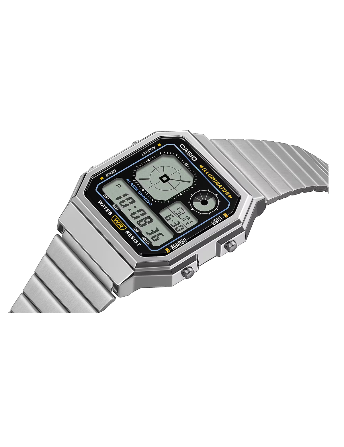 CASIO A130WE-1A SILVER BLACK