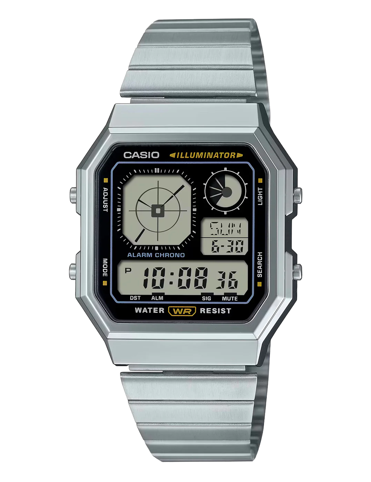 CASIO A130WE-1A SILVER BLACK