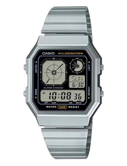 CASIO A130WE-1A SILVER BLACK