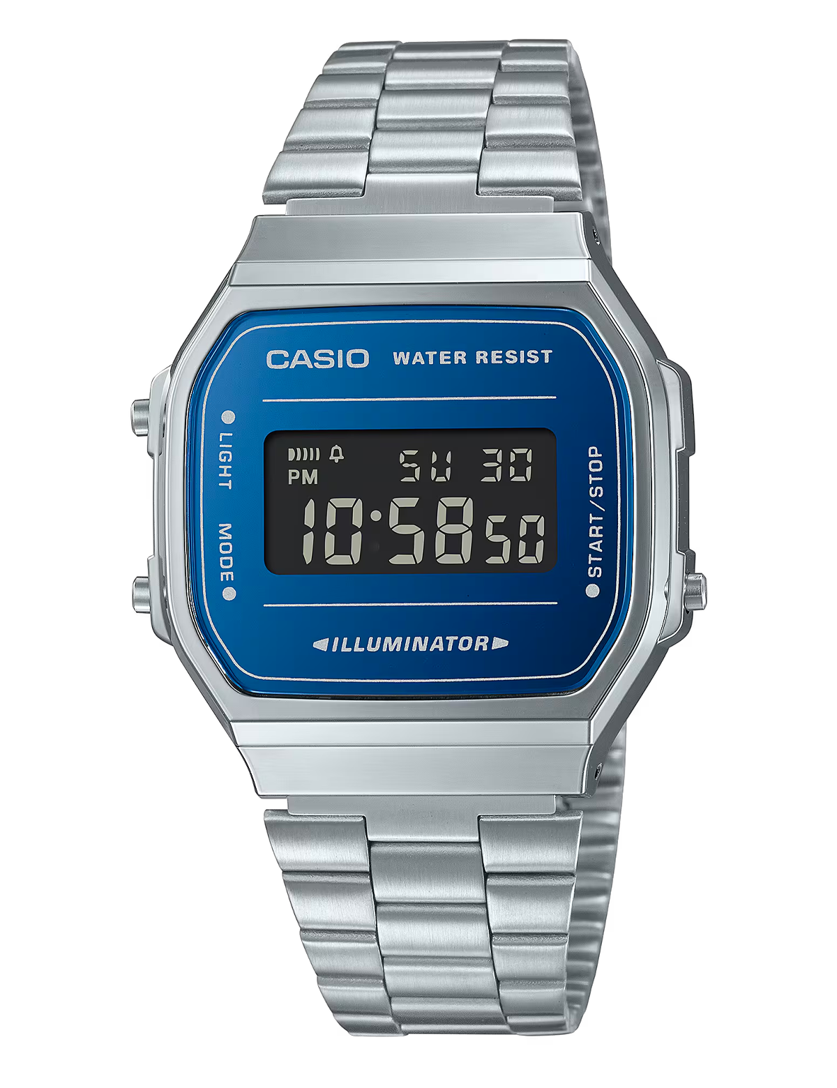 CASIO A168WEM-2BEF SILVER BLUE MIRROR
