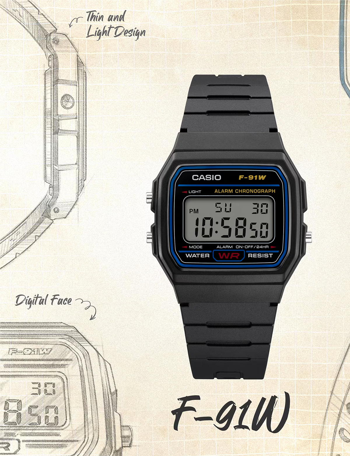 CASIO F-91W-1