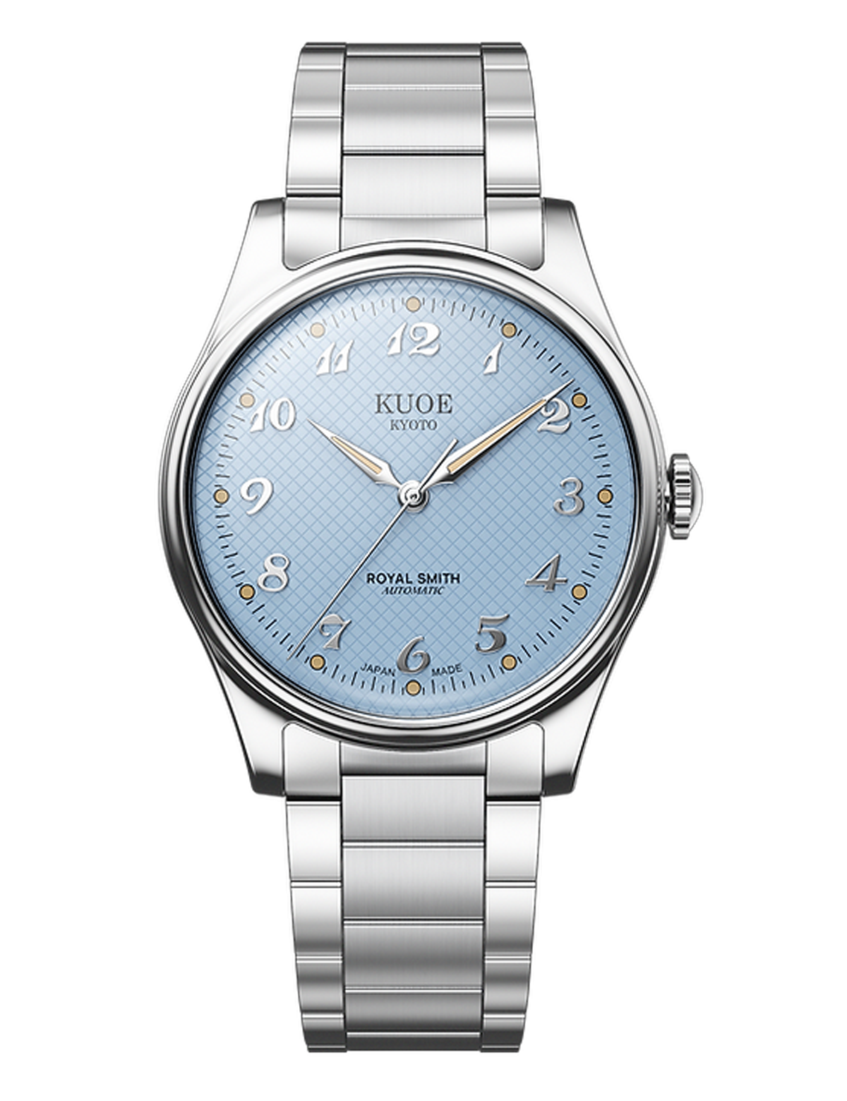 KUOE ROYAL SMITH 90-006 BREGUET NUMERALS SILVER CASE BLUE DIAL