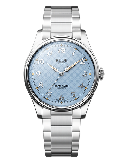 KUOE ROYAL SMITH 90-006 BREGUET NUMERALS SILVER CASE BLUE DIAL