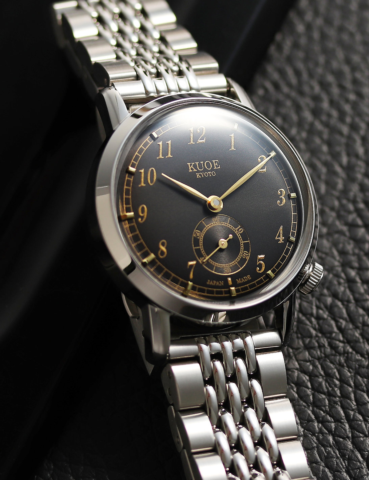 KUOE OLD SMITH 90-007 AUTOMATIQUE SILVER BLACK SILVER STAINLESS STEEL BRACELET
