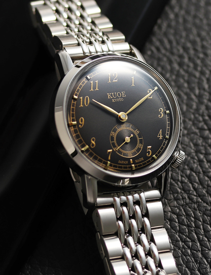 KUOE OLD SMITH 90-007 AUTOMATIQUE SILVER BLACK SILVER STAINLESS STEEL BRACELET