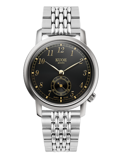 KUOE OLD SMITH 90-007 AUTOMATIQUE SILVER BLACK SILVER STAINLESS STEEL BRACELET
