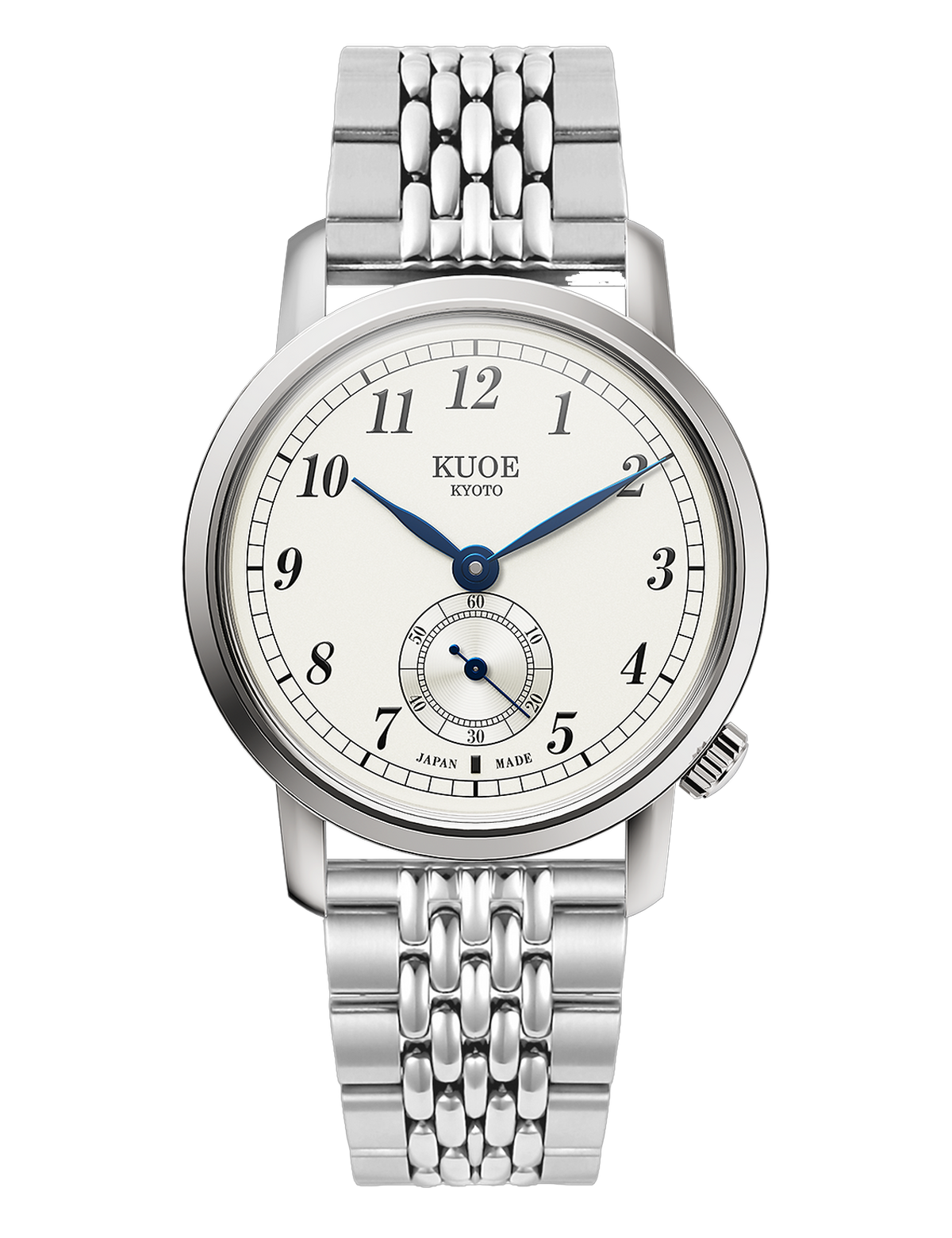 KUOE OLD SMITH 90-007 AUTOMATIQUE SILVER CREAM BLUE SILVER STAINLESS STEEL BRACELET