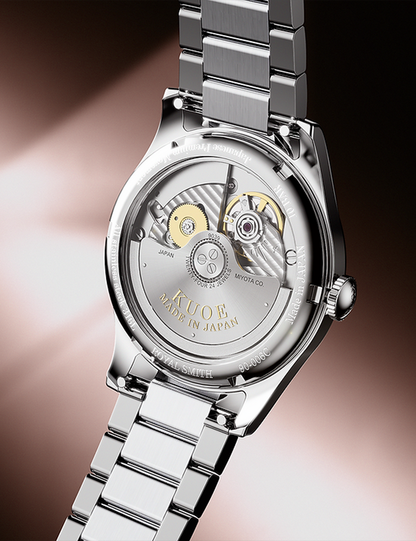 KUOE ROYAL SMITH 90-006 BREGUET NUMERALS SILVER CASE PINK DIAL