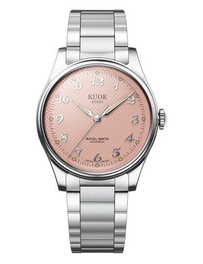 KUOE ROYAL SMITH 90-006 BREGUET NUMERALS SILVER CASE PINK DIAL