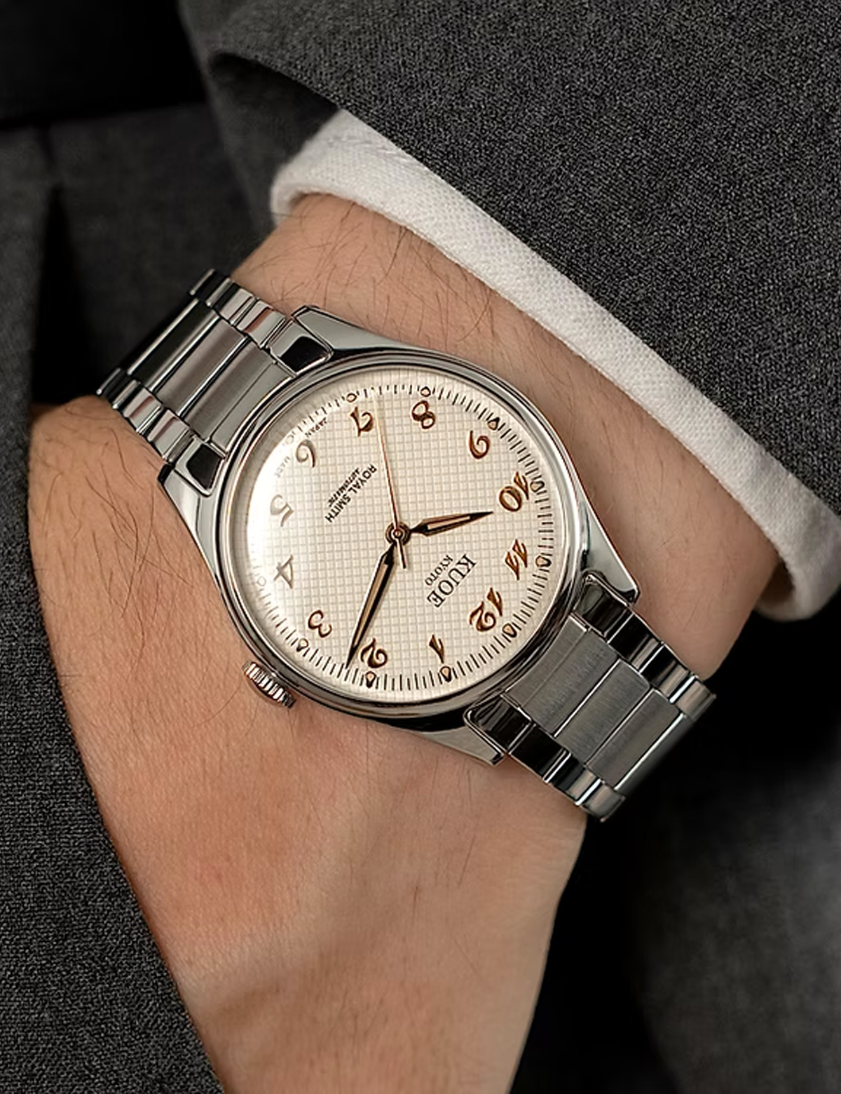 KUOE ROYAL SMITH 90-006 BREGUET NUMERALS SILVER CASE IVORY DIAL