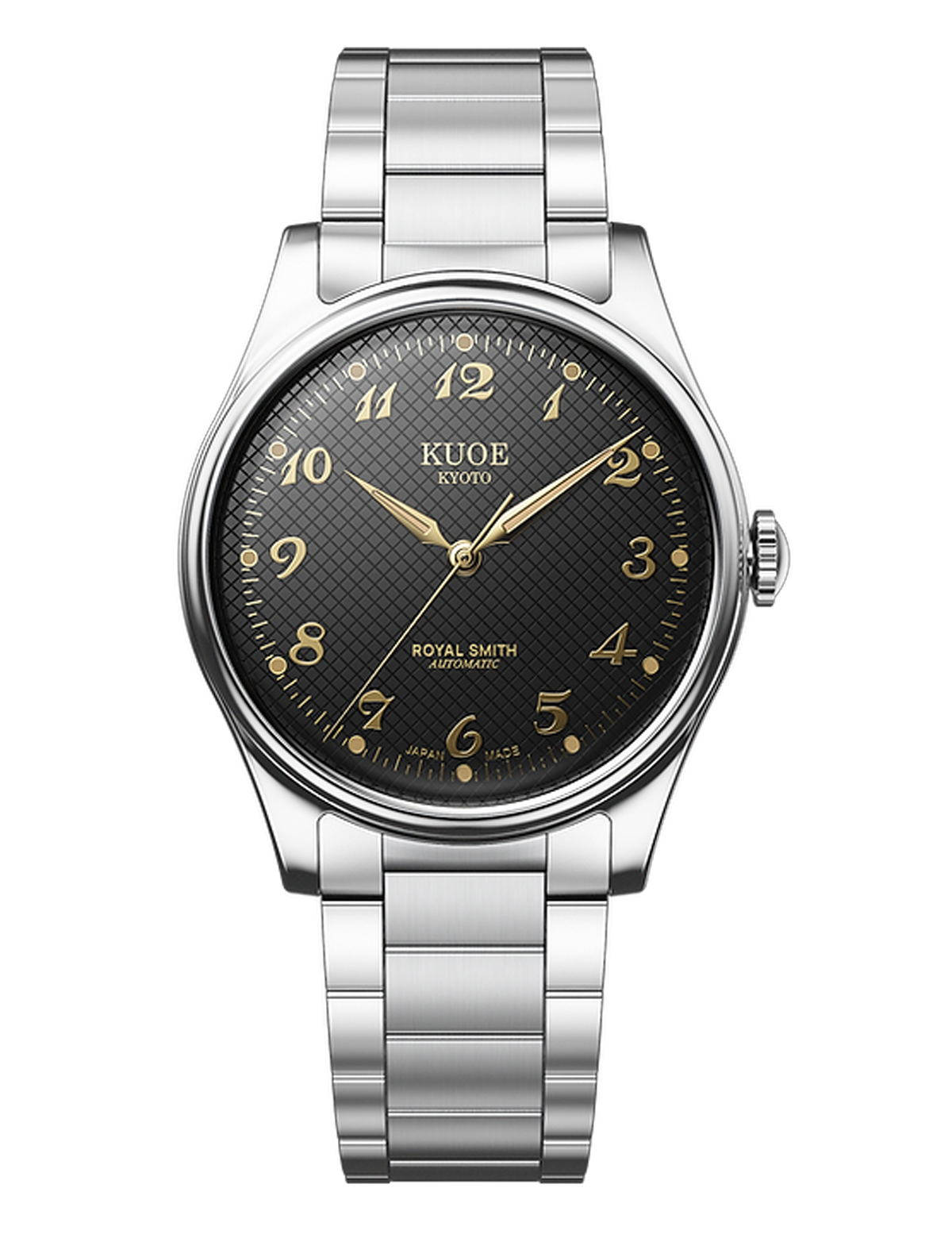 KUOE ROYAL SMITH 90-006 BREGUET NUMERALS SILVER CASE BLACK DIAL