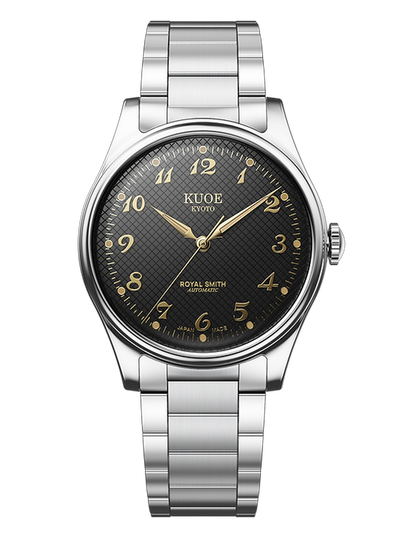 KUOE ROYAL SMITH 90-006 BREGUET NUMERALS SILVER CASE BLACK DIAL
