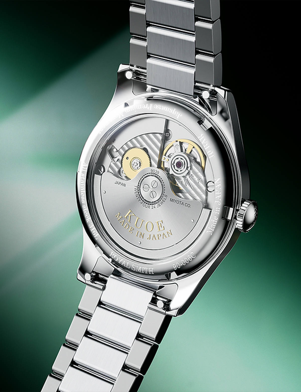 KUOE ROYAL SMITH 90-006 BREGUET NUMERALS SILVER CASE GREEN