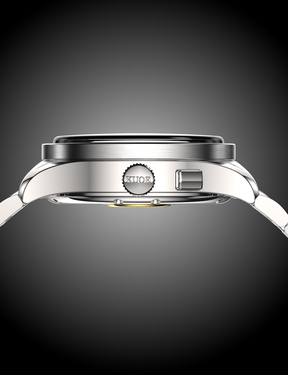 KUOE ROYAL SMITH 90-010 PANDA X GRAINY FINISH DIAL / BOR BRACELET / EXHIBITION CASEBACK