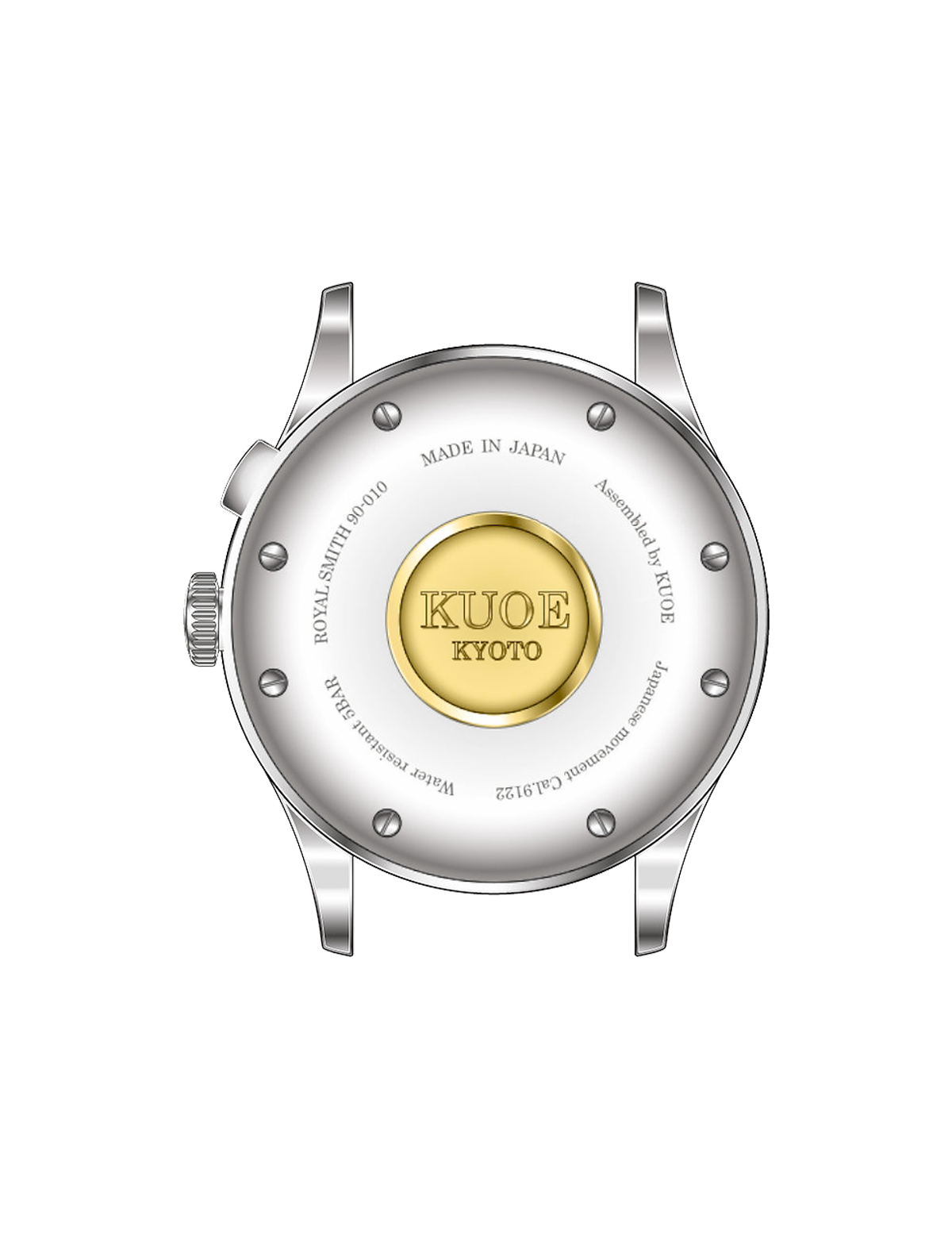 KUOE ROYAL SMITH 90-010 IVORY X VERTICAL BRUSHED DIAL / BOR BRACELET / MEDAILLON CASEBACK