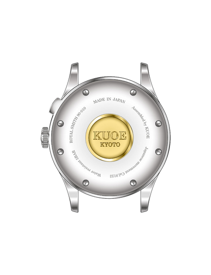 KUOE ROYAL SMITH 90-010 IVORY X VERTICAL BRUSHED DIAL / BOR BRACELET / MEDAILLON CASEBACK