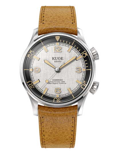 KUOE SOMBRERO 90-011 SILVER LINEN TEXTURED DIAL JUBILEE BRACELET