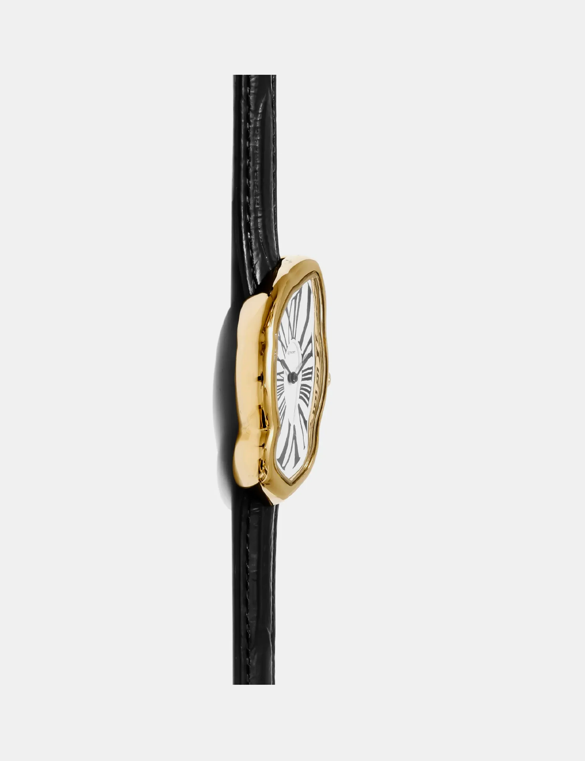 LAPHONT MELTING WATCH LARGE GOLD BLACK STRAP