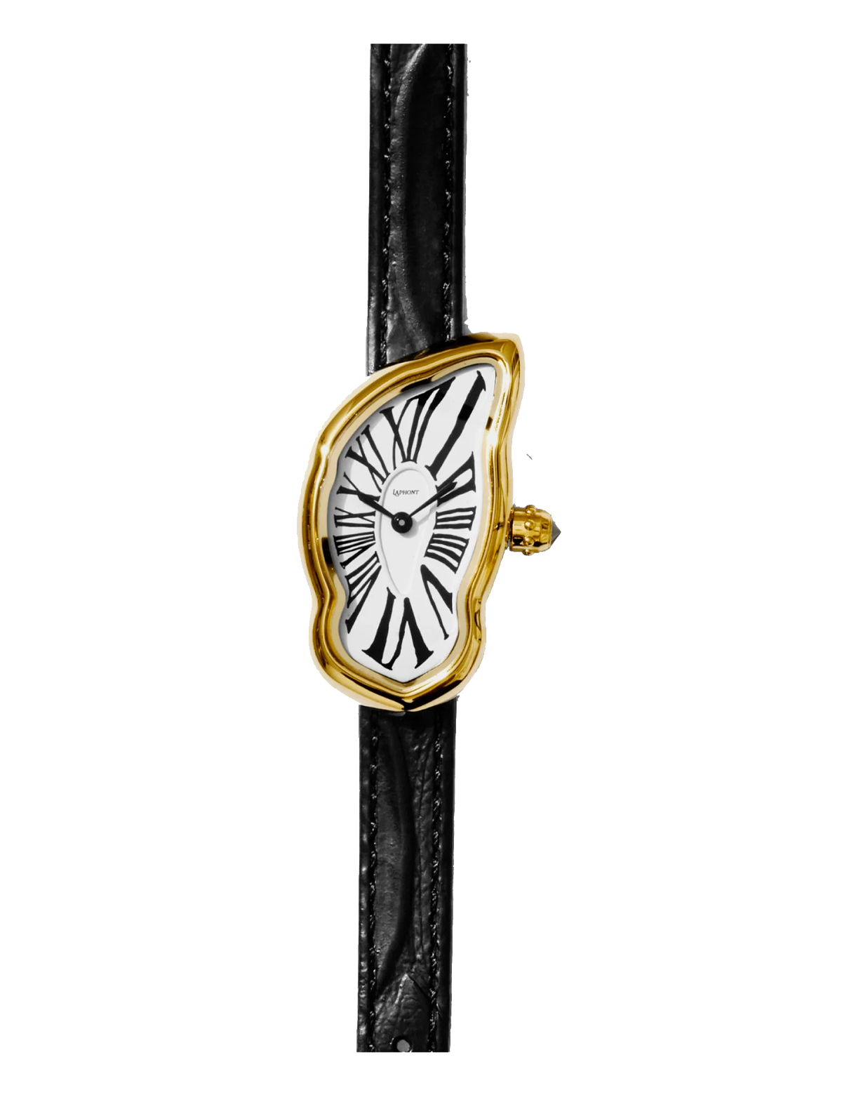 LAPHONT MELTING WATCH SMALL GOLD BLACK STRAP