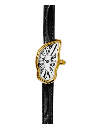 LAPHONT MELTING WATCH SMALL GOLD BLACK STRAP