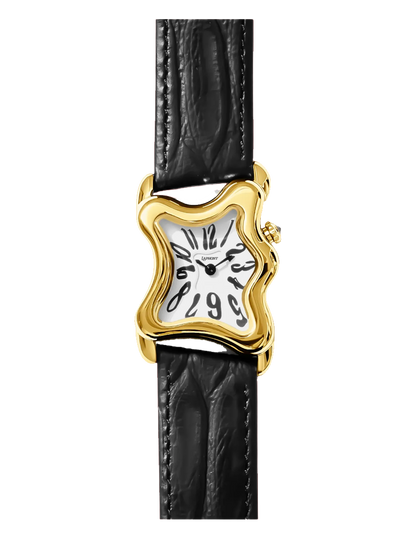 LAPHONT OOBLONG WATCH GOLD BLACK STRAP