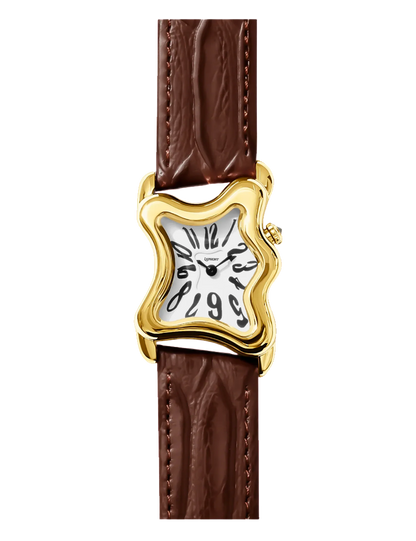 LAPHONT OOBLONG WATCH GOLD BROWN STRAP