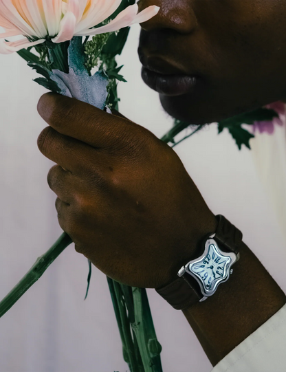 LAPHONT OOBLONG WATCH SILVER BLACK STRAP