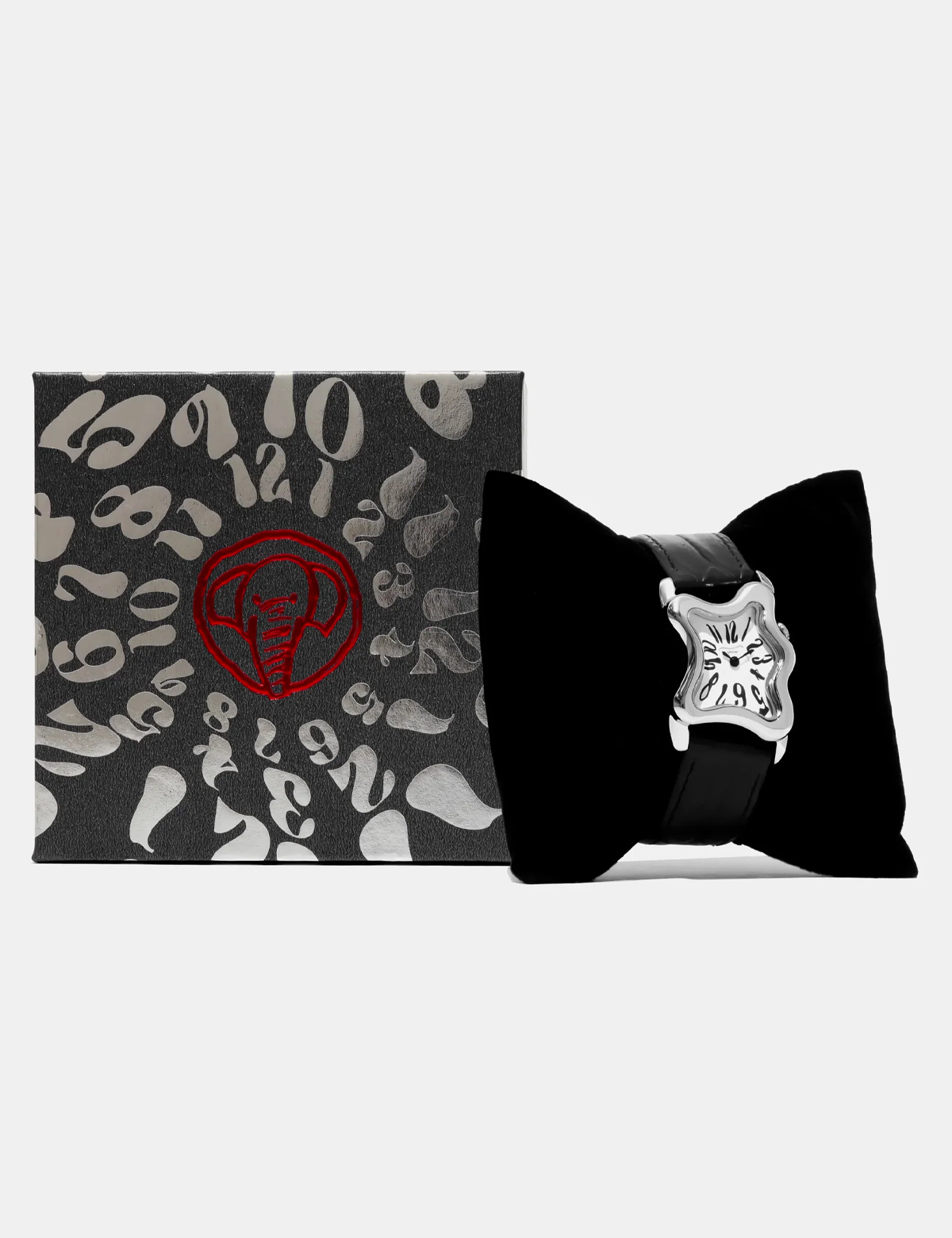 LAPHONT OOBLONG WATCH SILVER BLACK STRAP