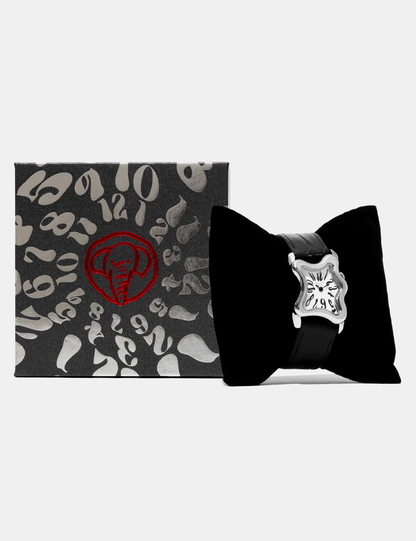 LAPHONT OOBLONG WATCH SILVER BLACK STRAP