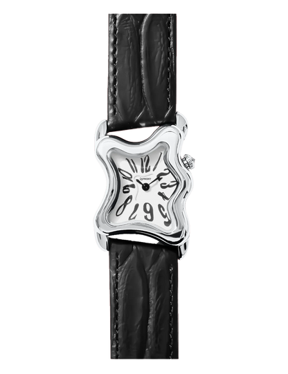 LAPHONT OOBLONG WATCH SILVER BLACK STRAP