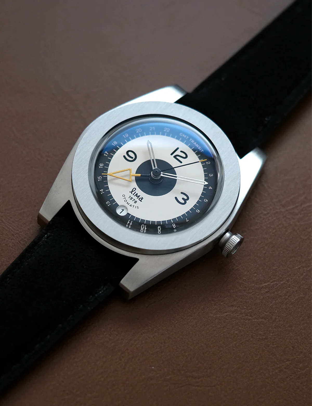 LIMA WATCH AUTOMATIC GMT TRANSIT REVERSED TUXEDO
