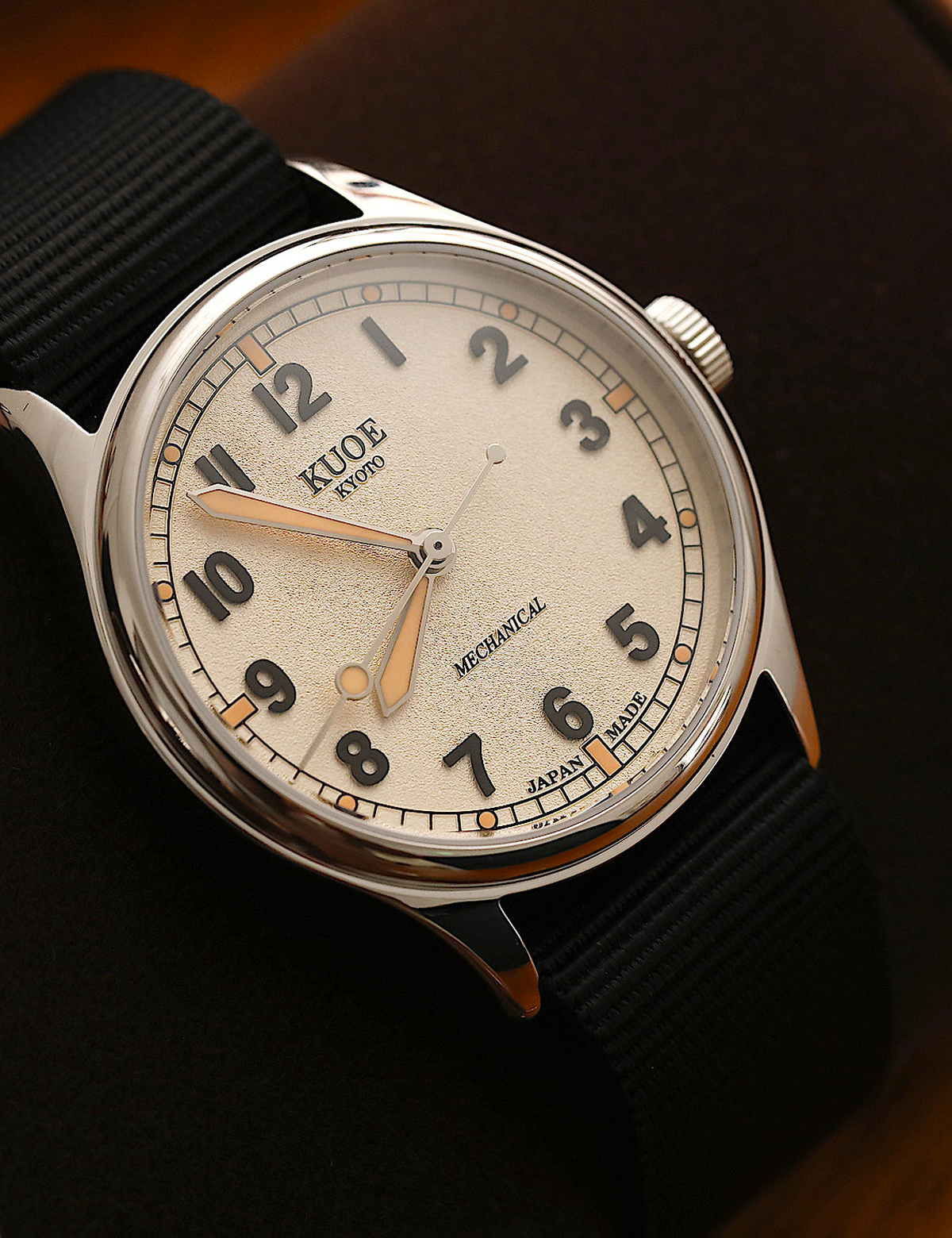 KUOE OLD SMITH 90-002 LARGE 38MM IVORY  NO-DATE AUTOMATIC SUPER-LUMINOVA