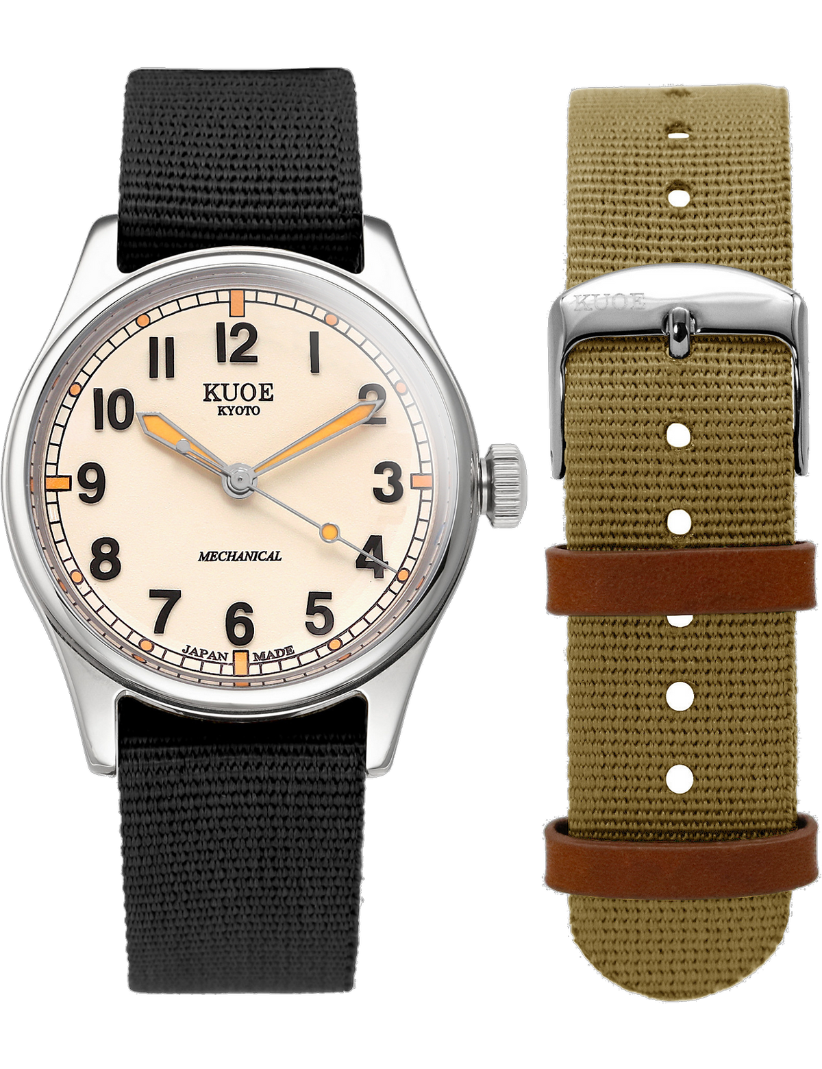 KUOE OLD SMITH 90-002 LARGE 38MM IVORY  NO-DATE AUTOMATIC SUPER-LUMINOVA